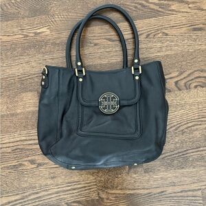Tory Burch Black Tote with Gold Details